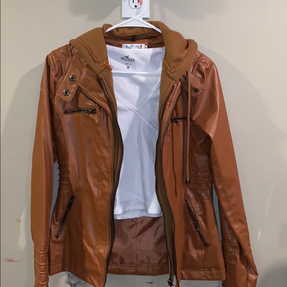 Ai-Pai Fashion Leather Jacket w/ Hood